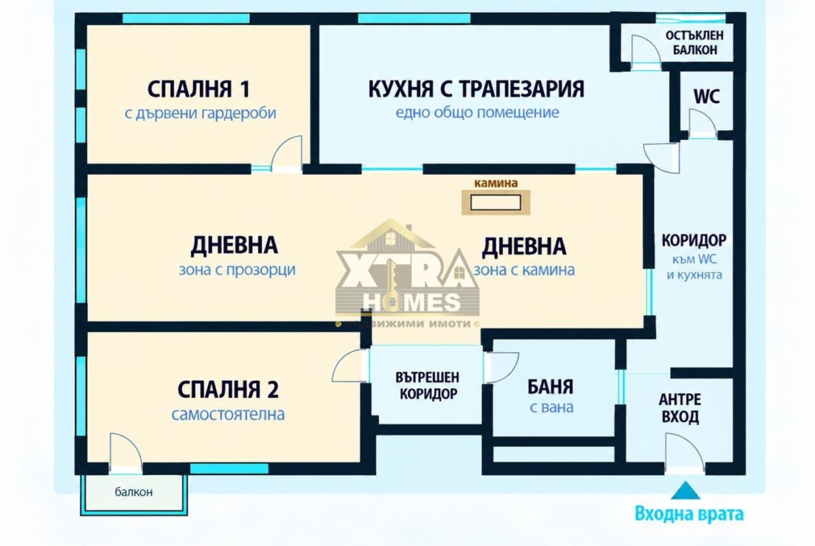 ДОКТОРСКА ГРАДИНА !!! ЮЖНО ИЗЛОЖЕНИЕ !!! КАМИНА!!! ВЪЗМОЖНОСТ ЗА ТРЕТА СПАЛНЯ !!! - 0